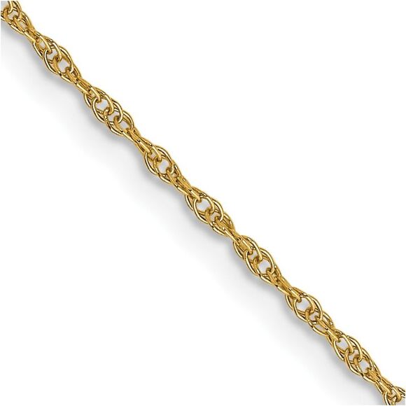 14k Yellow Gold 14 inch Carded .95mm Cable Rope with Spring Ring Clasp Chain